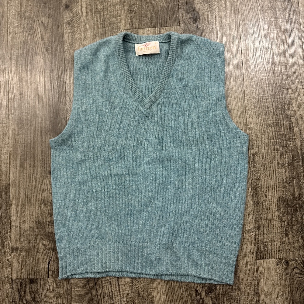Vintage Jantzen Wool Sweater Vest Light Blue